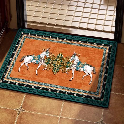 马到成功卫生间地垫硅藻泥吸水防滑垫轻奢复古款浴室地毯门口免洗耐脏脚垫 商品图1