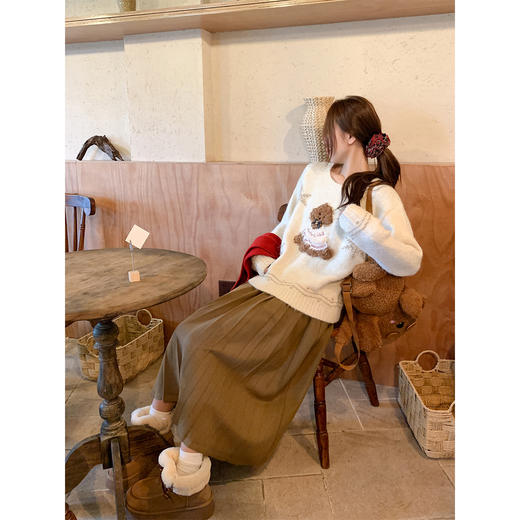 <曾小咸推荐>3.3 现货秒杀 ！微信超特价！韩系小熊植绒毛衣 日常209.99 立减120 秒杀89.99！！ 商品图1