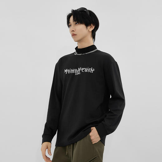 【断码清仓】HX 秋冬季中领长袖T恤Y102340003101/02 商品图7