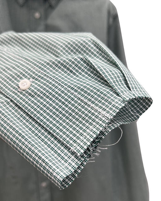 女款毛边格纹府绸长袖衬衫lv017 商品图2