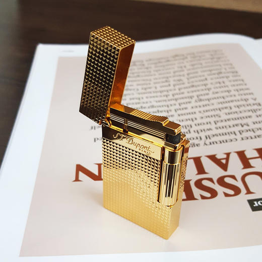 【99新（闲置未使用品）】S.T.Dupont 都彭Ligne2朗声系列016284黄金面钻石菱纹装饰打火机181125NJS57 商品图3
