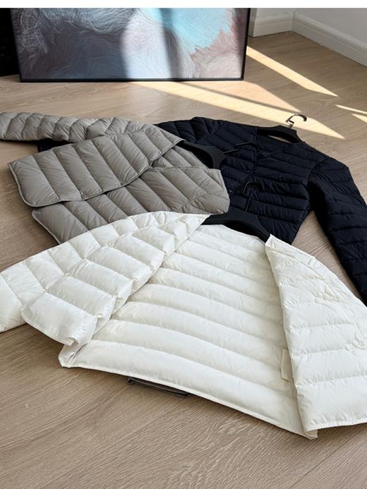 【冬季女装  】（预售3-7天）90%白鹅绒长袖羽绒内胆女短款内搭V领轻薄修身可打底可外穿鹅绒服 商品图4