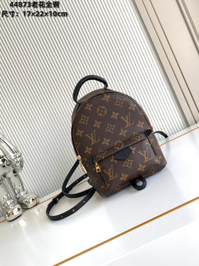 秋冬特惠💰1230 渠道级LV【全钢五金 变码芯片】te级LV 全套包装 M44873老花 本款Palm Springs迷你双肩包