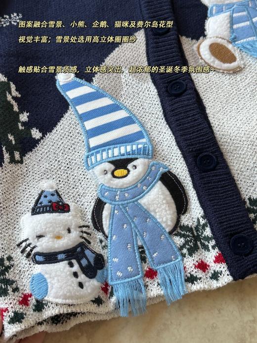 超浓郁的圣诞氛围感~FORD*同款秋冬雪人贴布毛织开衫 商品图14
