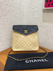 Chanel 中古 竖版方胖子 米白 棱格 羊皮 斜挎包 商品缩略图0