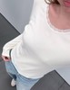 女款修身蕾丝边长袖打底衫ba008 商品缩略图2