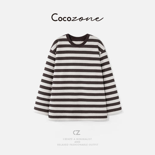 COCO ZONE 刘 一一“叠穿公式”100棉条纹圆领长袖T恤 CD1A1699 商品图1
