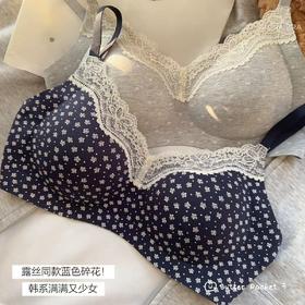 雀说 纯棉小胸聚拢无痕内衣女软支撑无钢圈薄款文胸6355YB