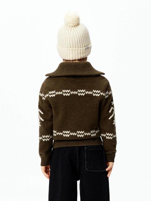 【云粉节】8楼摩安珂儿童little MO&Co.25年冬季新款100%羊毛麋鹿提花套头男女同款毛织上衣KBE4SWT020【吊牌价：799 元 ，活动价：719元】 商品图7