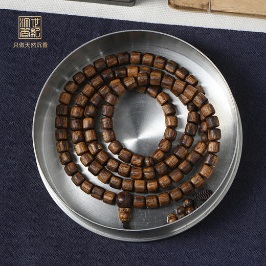 天然芽庄白奇楠桶珠 6.8mm*108颗 21.1克 SP12238 商品图0