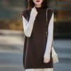 丁摩 半高领100纯羊毛针织马甲女秋冬中长款宽松无袖毛衣坎肩yc-028 商品缩略图2