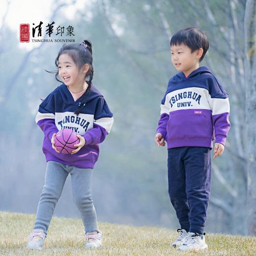 清华文创拼色英文帽衫儿童款 商品图2