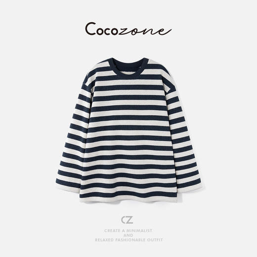 COCO ZONE 刘 一一“叠穿公式”100棉条纹圆领长袖T恤 CD1A1699 商品图2