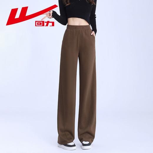 回力雪尼尔窄版阔腿裤女2025新款秋冬垂感直筒灯芯绒休闲运动裤子 商品图0