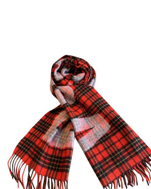 中性款logo格纹流苏围巾ho004 商品图0