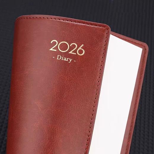 金派2026日程本年历笔记本效率手册 一天一页记账本记事本 黑色棕色B5A5 1本 商品图2