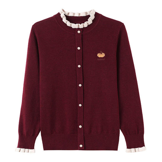 木耳边领毛衣女士，高级感妈妈洋气时尚上衣针织打底衫CC-101-Y81189 商品图4