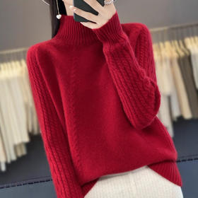 丁摩 100%纯羊毛加厚无缝毛衣宽松慵懒毛衣NJRG-883