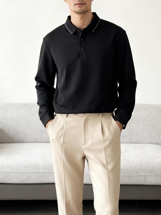 【老爺車男士长袖polo衫SS493】✅厚实细腻的加绒内里，用料相当扎实，柔软舒适，贴心呵护皮肤！-PWJCY 商品图4