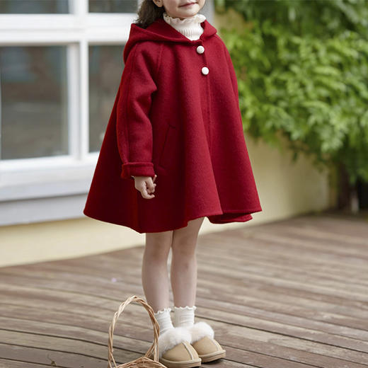 裁缝学苑TS29双面羊绒儿童连帽大衣纸样斗篷毛呢童装做衣服样板裁剪图 商品图4