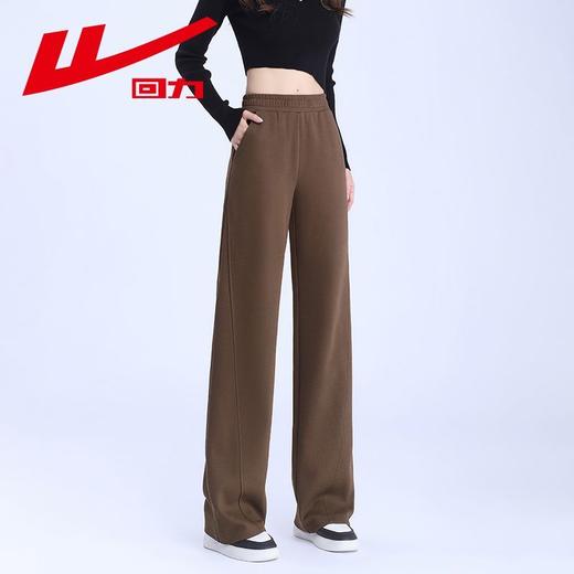 回力雪尼尔窄版阔腿裤女2025新款秋冬垂感直筒灯芯绒休闲运动裤子 商品图2