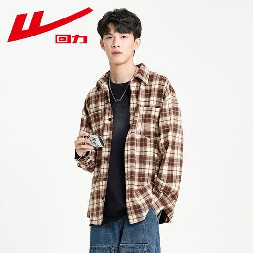 男士长袖衬衫外套2025新款秋季男款美式复古休闲格子衬衣男装寸衫 商品图5