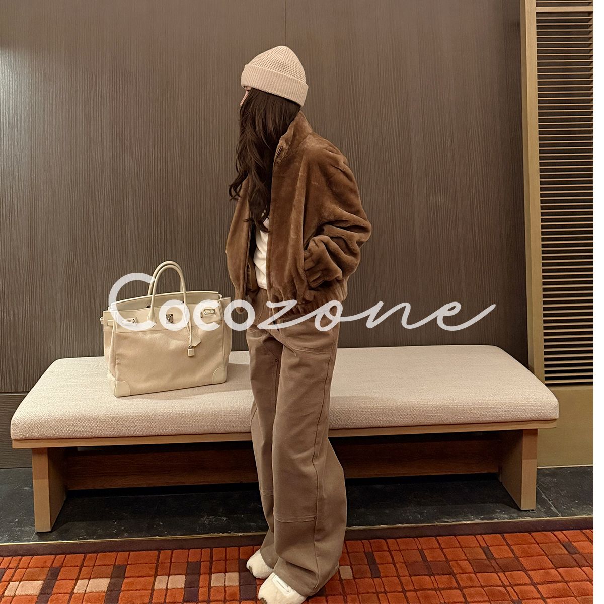 COCO ZONE 刘 一一 灯芯绒垂坠感工装纯色休闲裤 CD1A1768