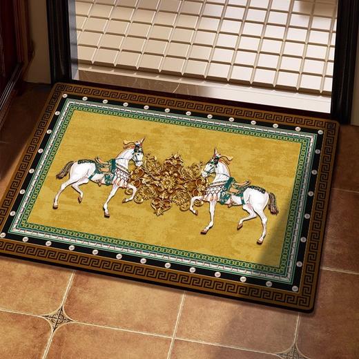 马到成功卫生间地垫硅藻泥吸水防滑垫轻奢复古款浴室地毯门口免洗耐脏脚垫 商品图2