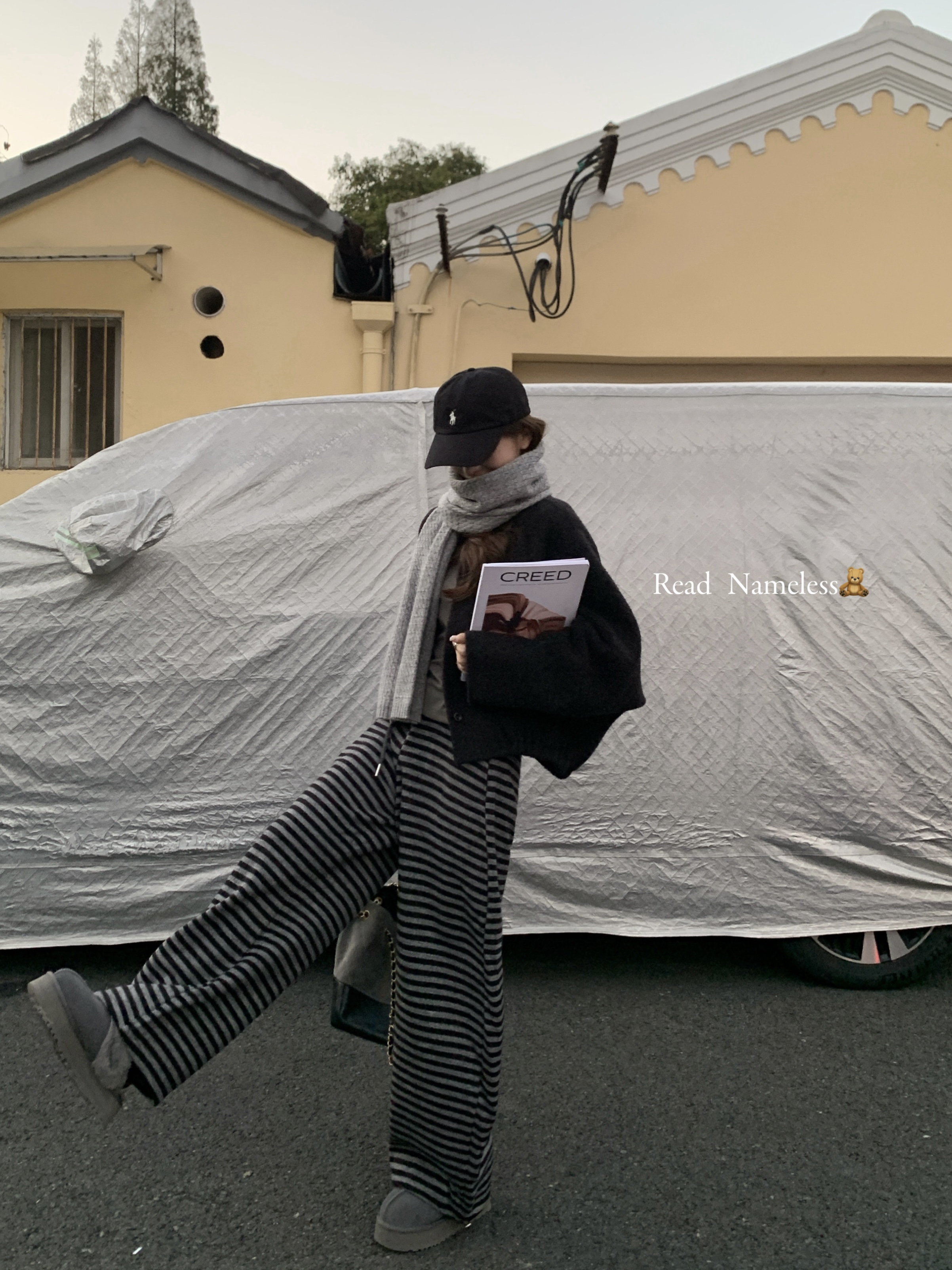 Read Nameless /炭灰苏利羊驼毛短外套+加绒条纹裤（可收脚） 2025/11/24