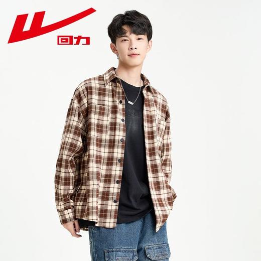 男士长袖衬衫外套2025新款秋季男款美式复古休闲格子衬衣男装寸衫 商品图7