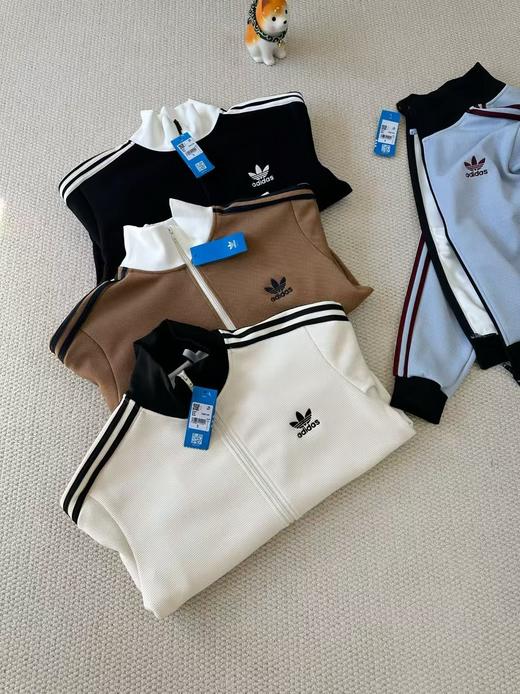 Ad阿迪达斯 三叶草 华夫格秋冬季男女情侣款针织加绒外套夹克 商品图8