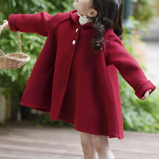 裁缝学苑TS29双面羊绒儿童连帽大衣纸样斗篷毛呢童装做衣服样板裁剪图 商品图3