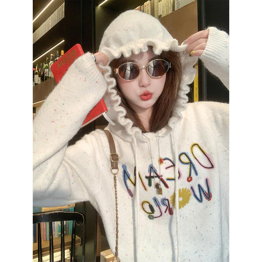 <曾小咸推荐>韩版连帽套头毛衣刺绣款 商品图3