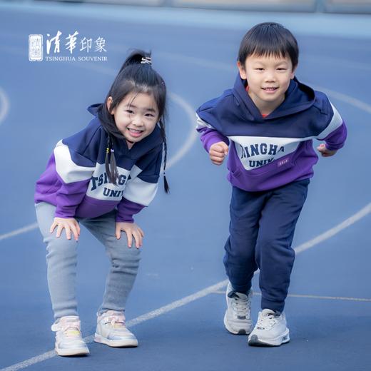 清华文创拼色英文帽衫儿童款 商品图1