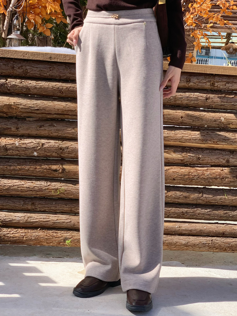 【百图lulu定制】【预售10天发】【筷子腿毛呢裤】窄版直筒裤 前平幅 后弹力腰围 斜纹 醋酸毛呢裤