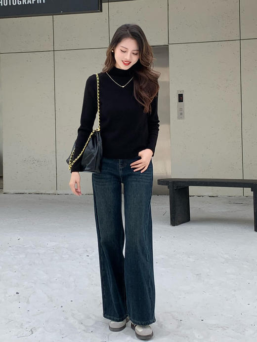 【百图lulu定制】【小金链针织衫】安迪绒  抗起球 半高领 长袖 针织衫 打底衫 商品图12