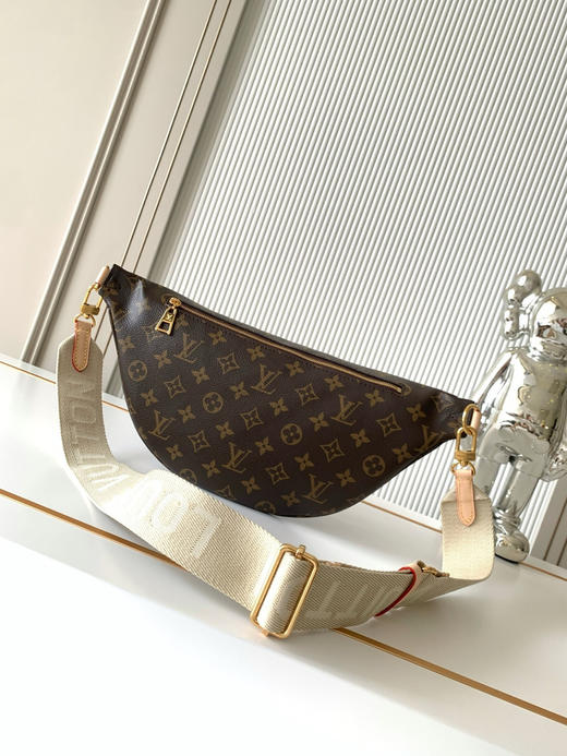 秋冬特惠💰1250 渠道级LV【全钢五金 MB163c01变码芯片】te级LV 全套包装 M46784老花 High Rise 腰包 商品图2