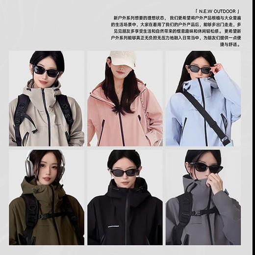 连帽工装春秋季户外休闲男女同款潮流百搭防水防风运动冲锋衣外套 商品图1