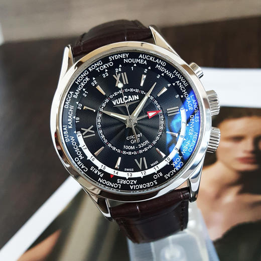 【95新】VULCAIN窝路坚100108.142自动机械世界时显示；昼夜显示；闹铃42mm（男款）精钢241025TJ24 商品图3
