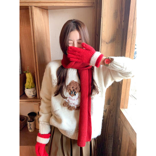 <曾小咸推荐>3.3 现货秒杀 ！微信超特价！韩系小熊植绒毛衣 日常209.99 立减120 秒杀89.99！！ 商品图3