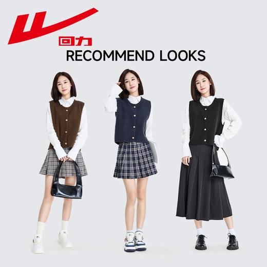 回力针织马甲女2025春季新款外搭宽松衬衫叠穿短款针织背心马甲女 商品图4