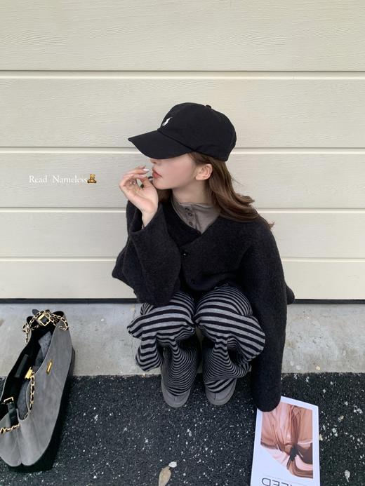 Read Nameless /炭灰苏利羊驼毛短外套+加绒条纹裤（可收脚） 2025/11/24 商品图7