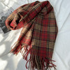 格子围巾女秋冬学生新款围脖韩系流苏高级氛围感保暖情侣百搭披肩 商品缩略图1