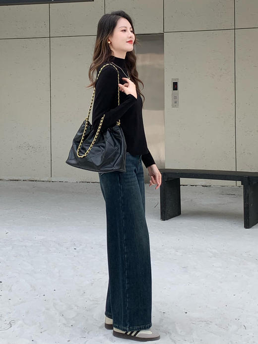 【百图lulu定制】【小金链针织衫】安迪绒  抗起球 半高领 长袖 针织衫 打底衫 商品图10