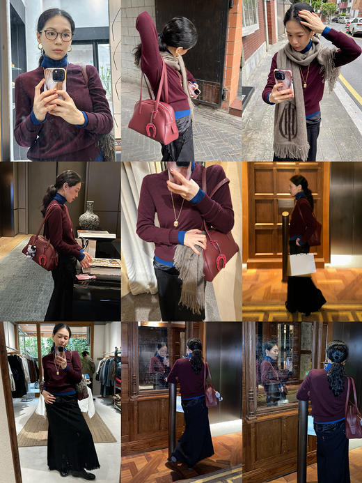 HIDEMI 进口美利奴羊毛柔软细腻纱线打底衫舒适叠穿圆领针织衫 商品图1