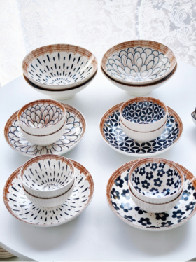 29.9元8个捡漏！！出口高端货，日式餐厅同款【Trees&wind藤言陶瓷餐具】妥妥的餐桌颜值担当 ✅1350°高温烧成，釉下彩工艺，手感细腻温润