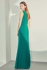 Adrianna Papell 孔雀绿单肩开衩优雅礼服 13690 商品缩略图1