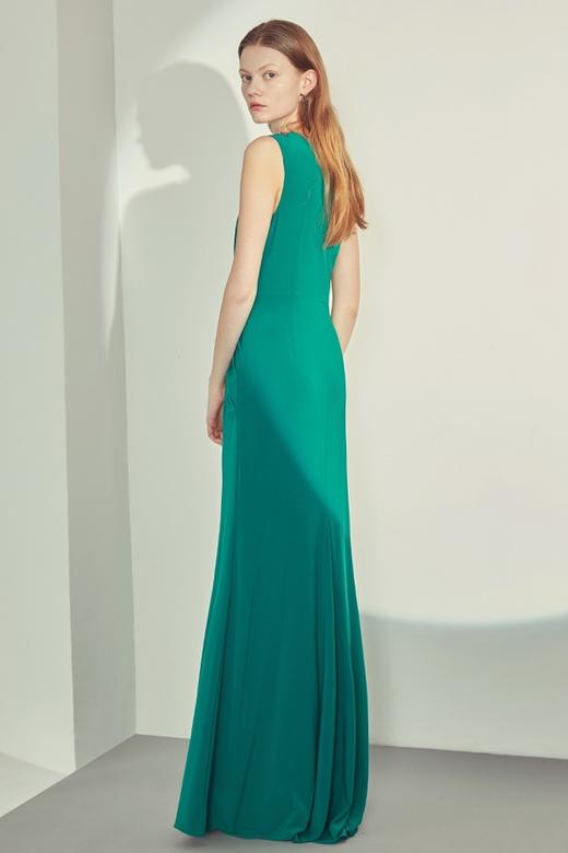 Adrianna Papell 孔雀绿单肩开衩优雅礼服 13690 商品图1