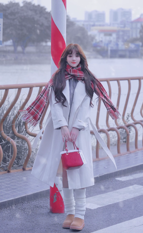 简约气质呢绒长外套