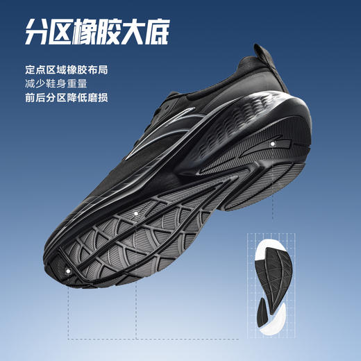 安踏云途丨轻质回弹缓震跑步鞋男2025冬季新款黑色跑鞋112545519 商品图1